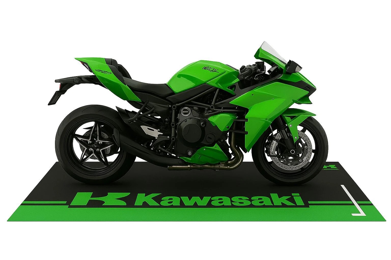 Kawasaki Yeşil Motosiklet Halısı 80 X 220 cm