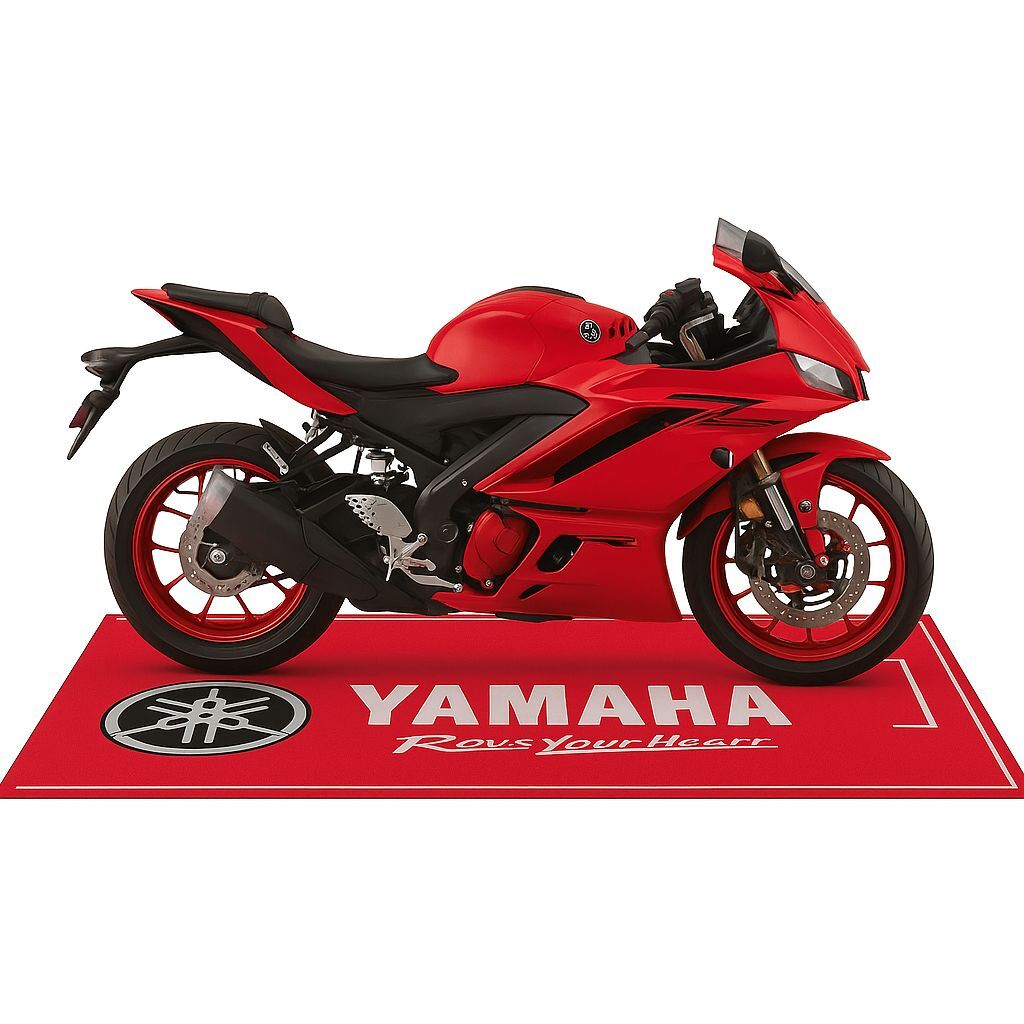 Yamaha Kırmızı Motosiklet Halısı 80 X 220 cm