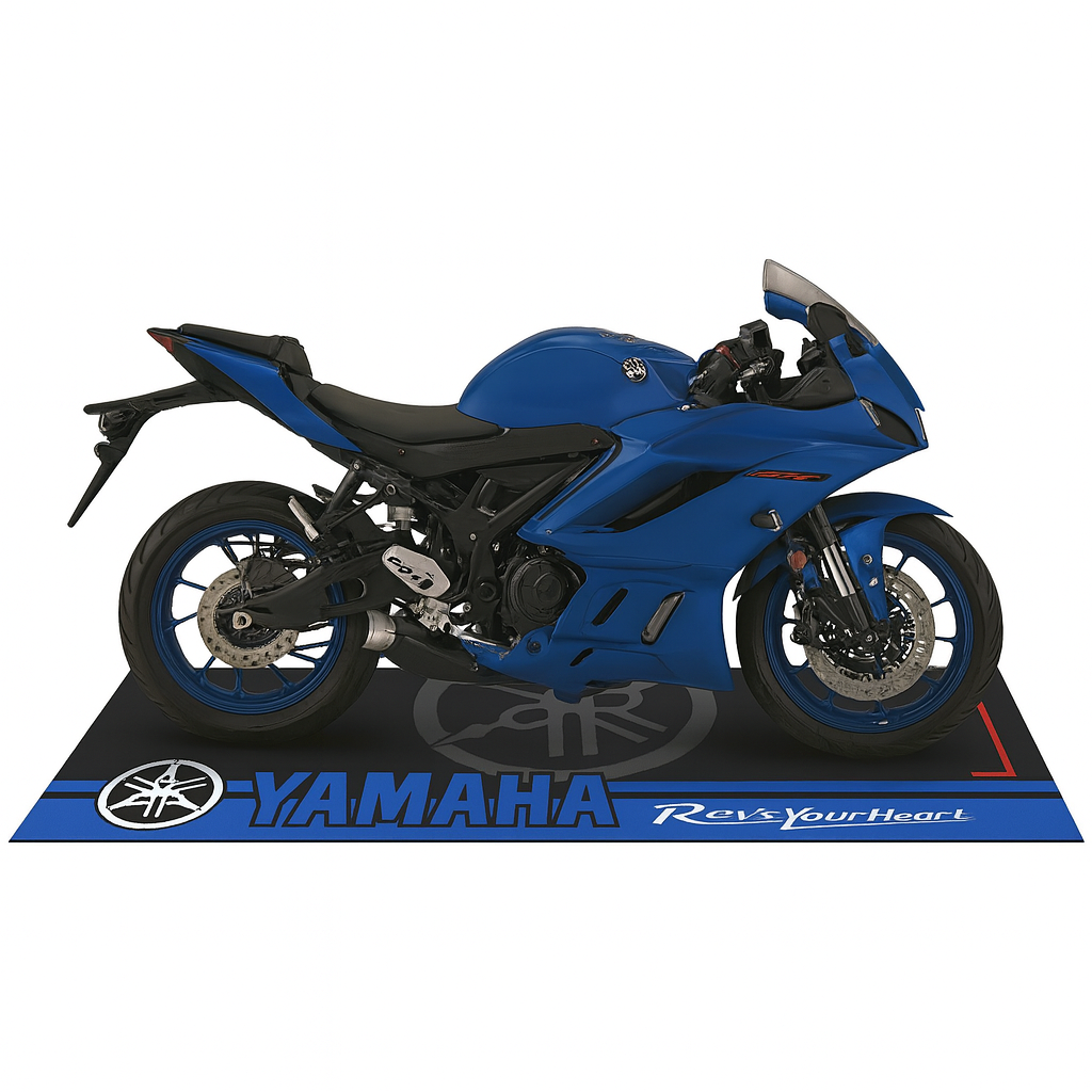 Yamaha Siyah Mavi Motosiklet Halısı 80 X 220 cm