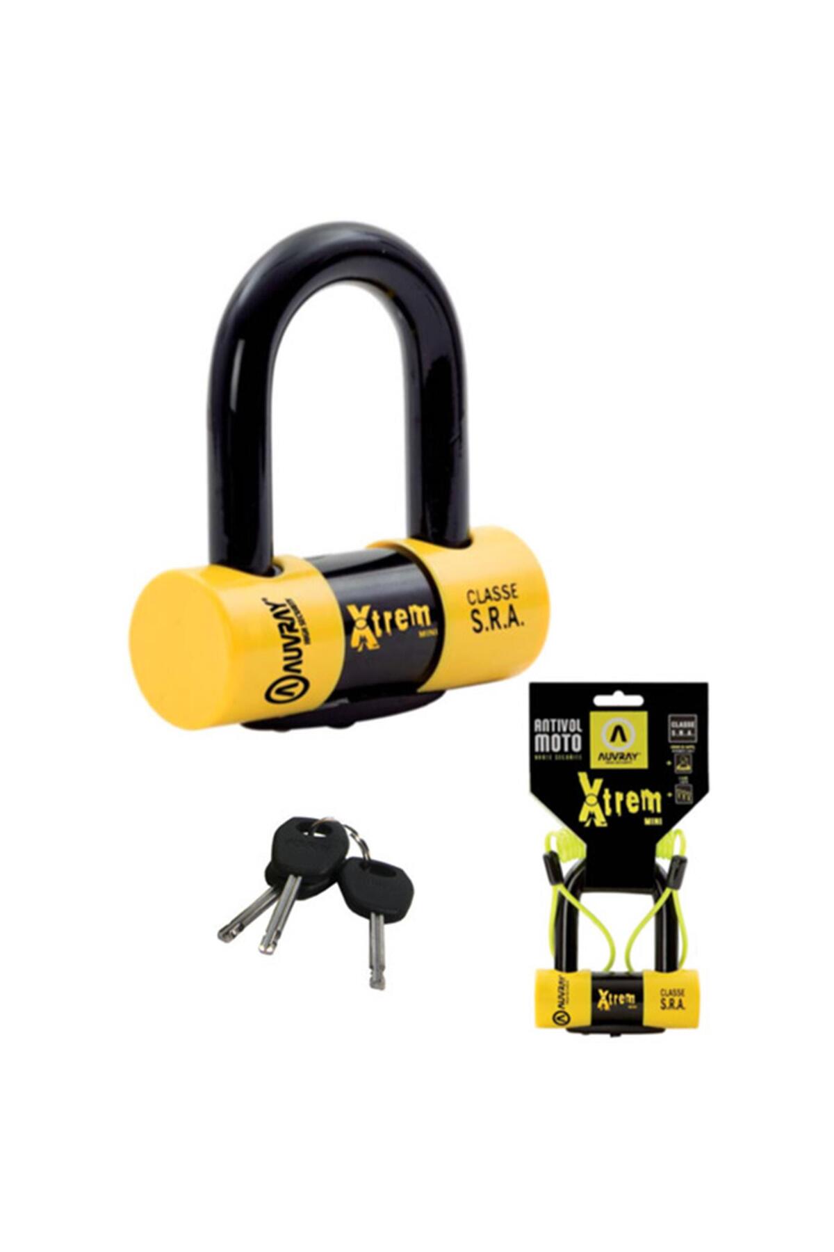 Auvray XTREM MINI U DİSK KİLİDİ 52X65mm+HATIRLATMA KABLOSU