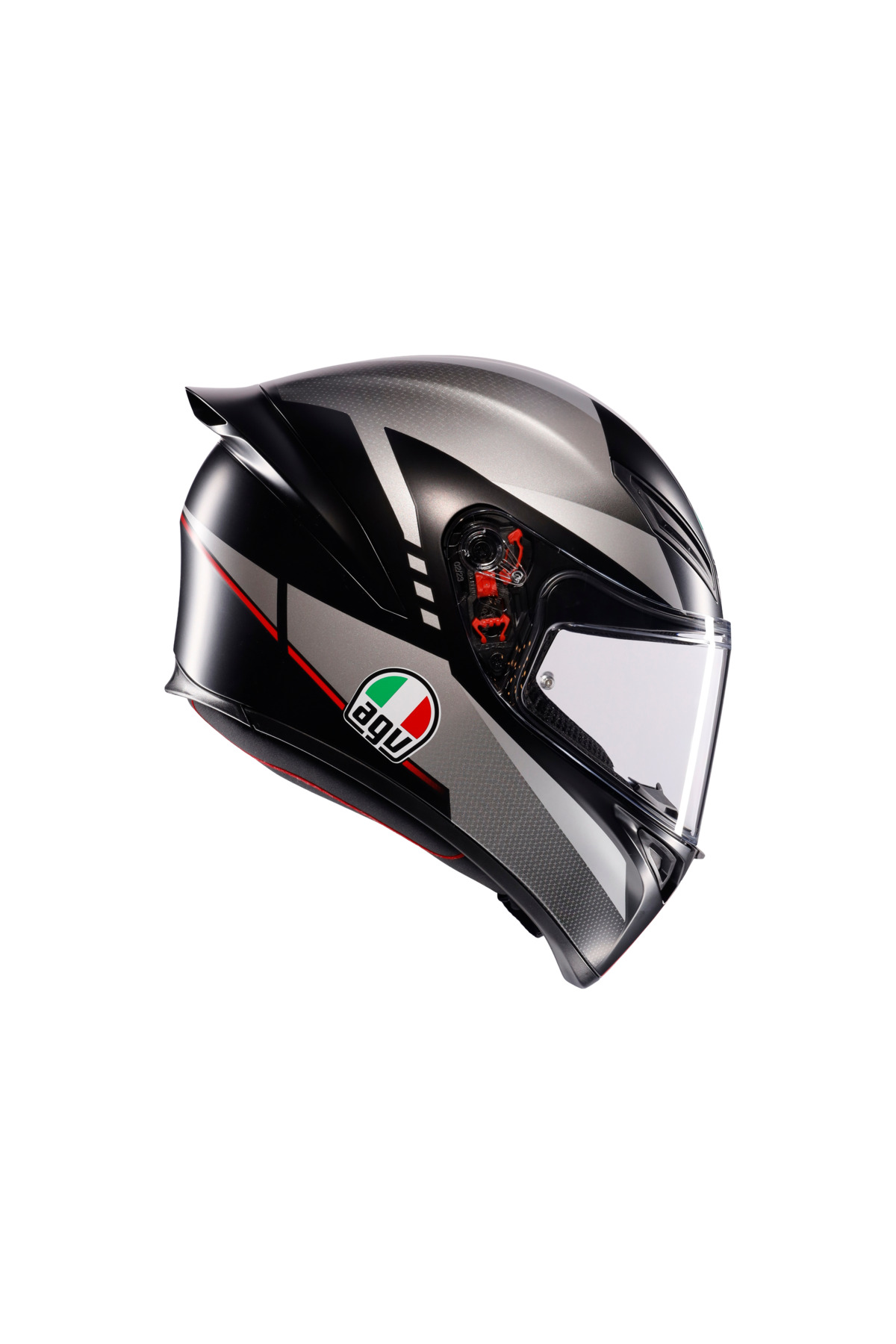 AGV K1 S Lap Matt Black Grey Red Kapalı Kask