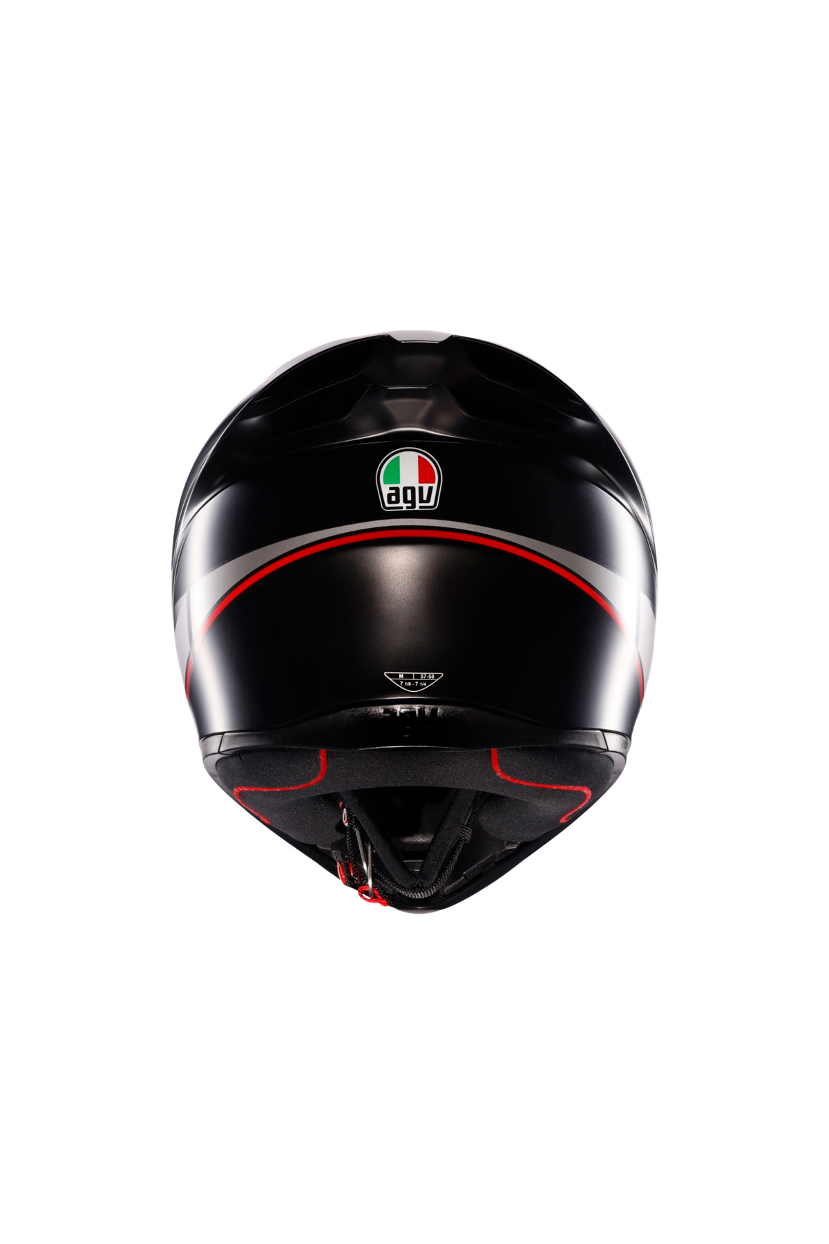 AGV K1 S Lap Matt Black Grey Red Kapalı Kask