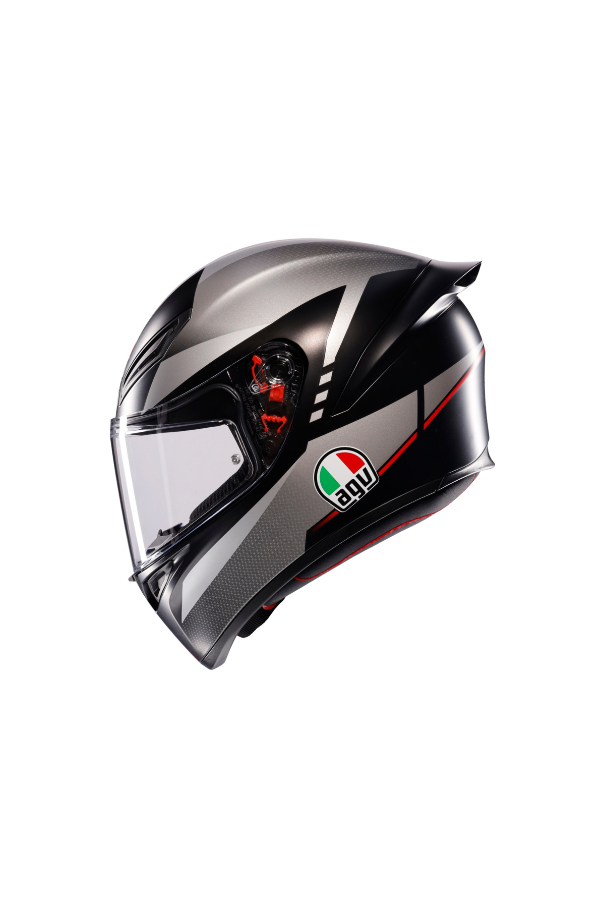 AGV K1 S Lap Matt Black Grey Red Kapalı Kask